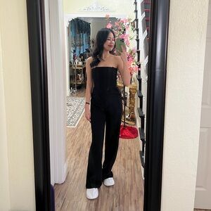 Zara Black Strapless Jumpsuit with Pocket